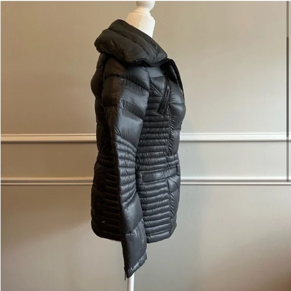 NWT BCBG MaxAzria puffer coat size XXS gunmetal - Picture 4 of 6